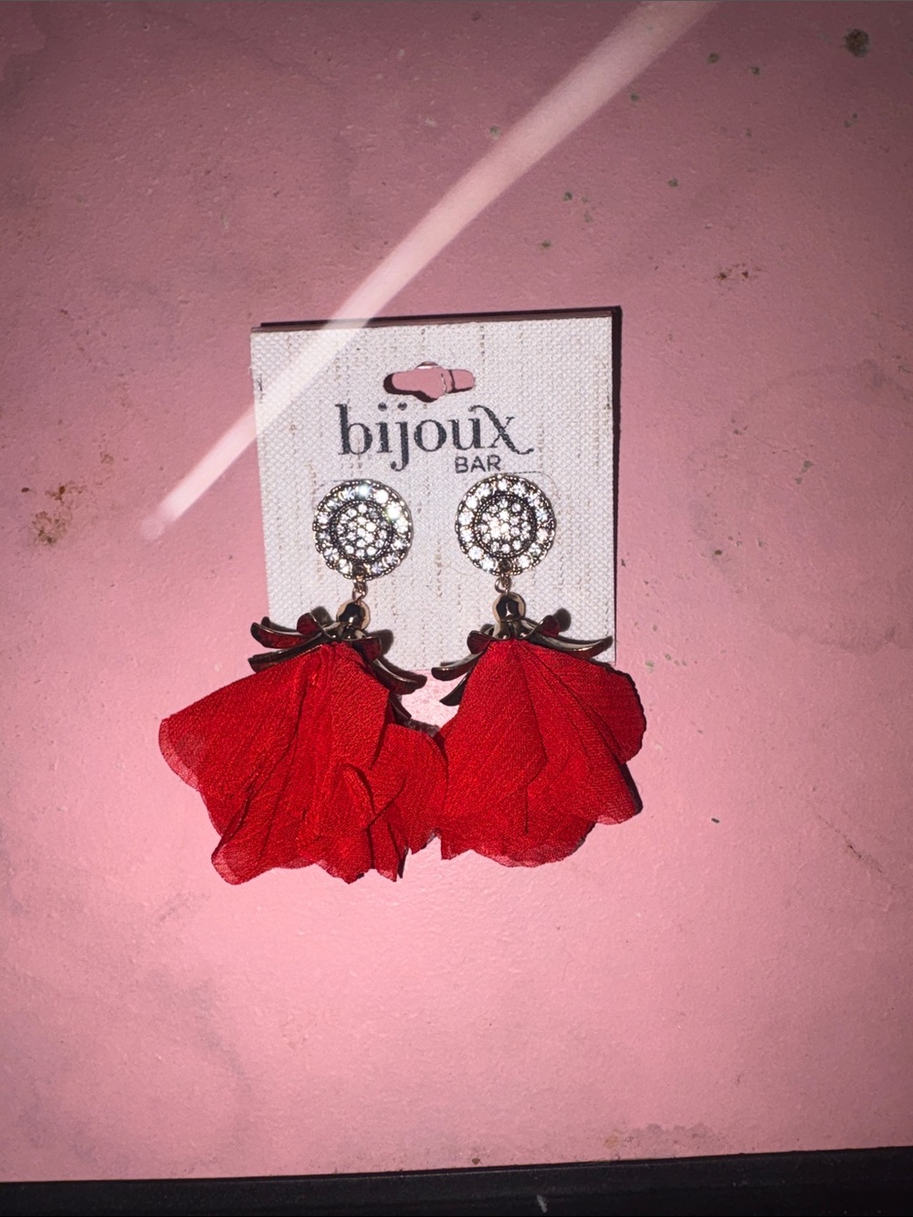 Red Floral Drop Earrings